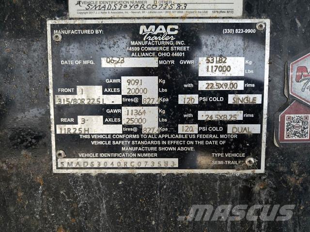 MAC END DUMP Egyéb pótkocsik