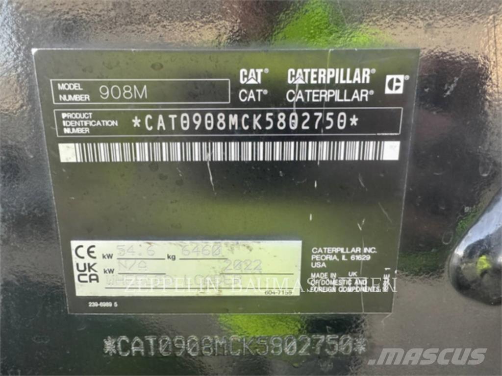CAT 908M Gumikerekes homlokrakodók