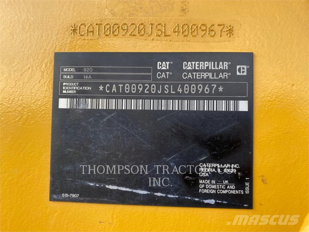 CAT 920 Gumikerekes homlokrakodók