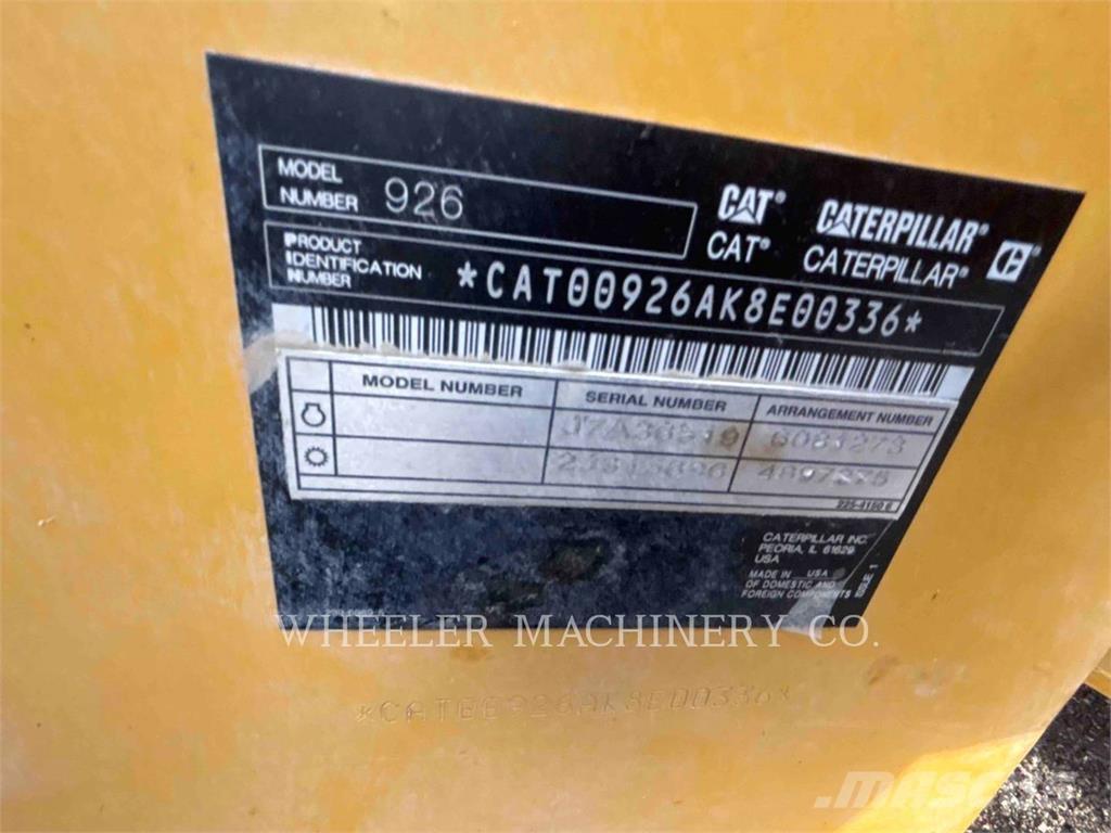 CAT 926 QC Gumikerekes homlokrakodók