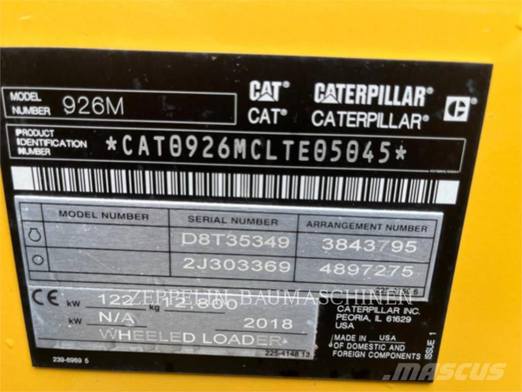 CAT 926M Gumikerekes homlokrakodók