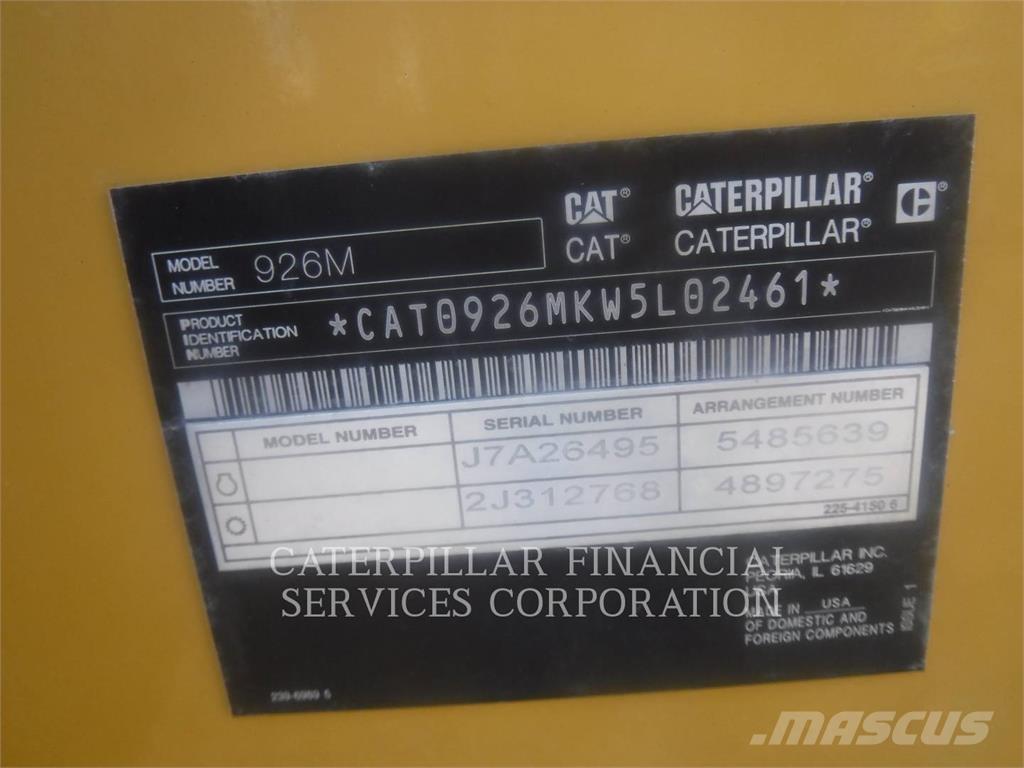 CAT 926M Gumikerekes homlokrakodók