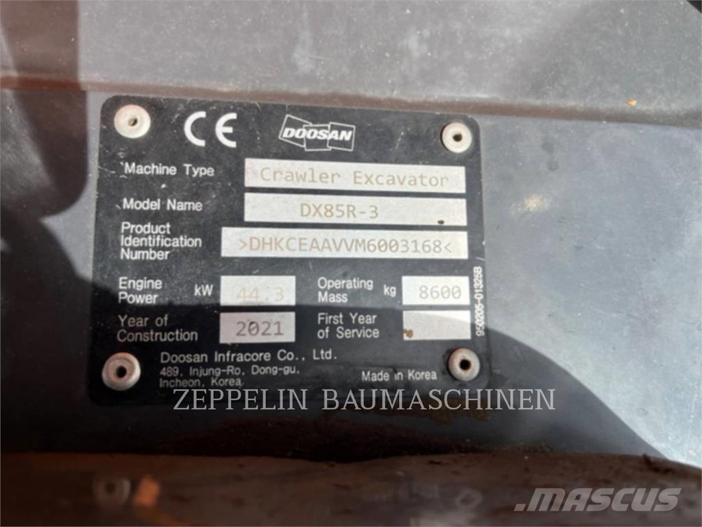 Doosan DX85R-3 Lánctalpas kotrók