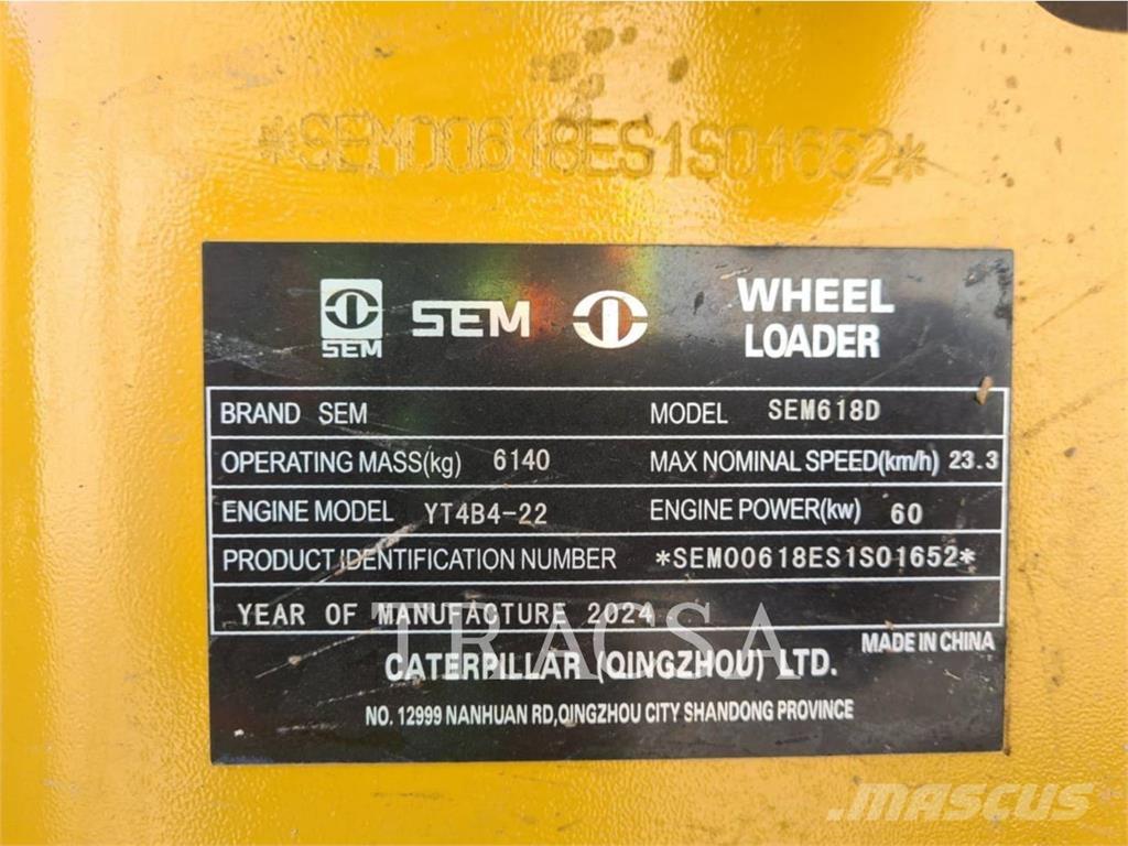 SEM MACHINERY SEM618D Gumikerekes homlokrakodók