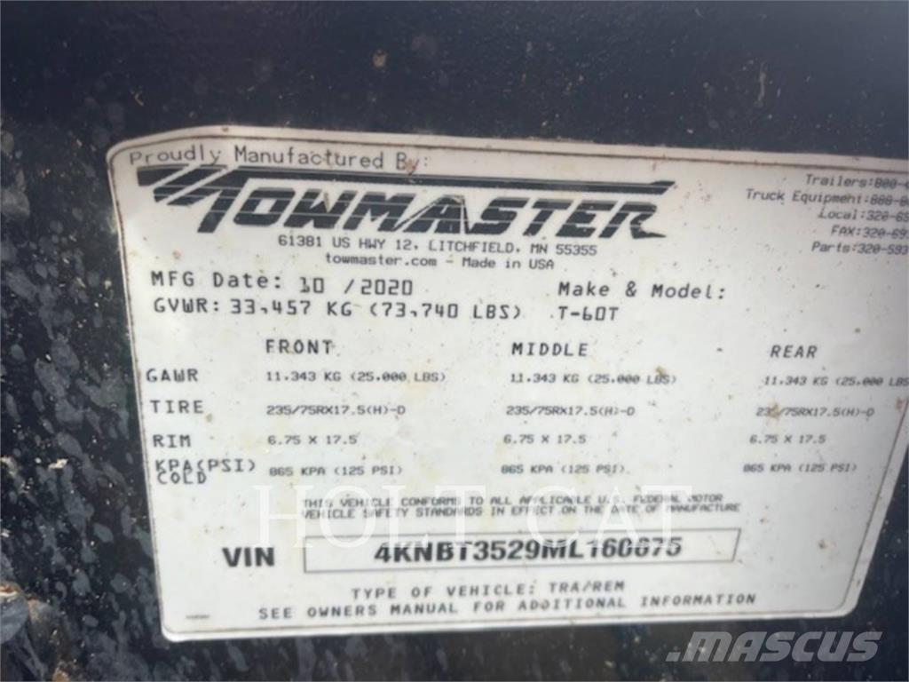 TOWMASTER T-60T Egyéb pótkocsik