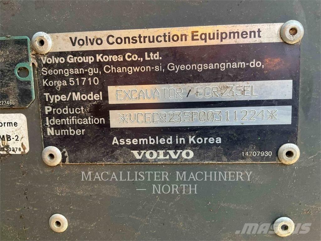 Volvo ECR235EL Lánctalpas kotrók