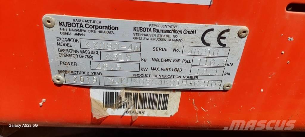 Kubota KX 080-4 Közepes (midi) kotrók 7 t - 12 t