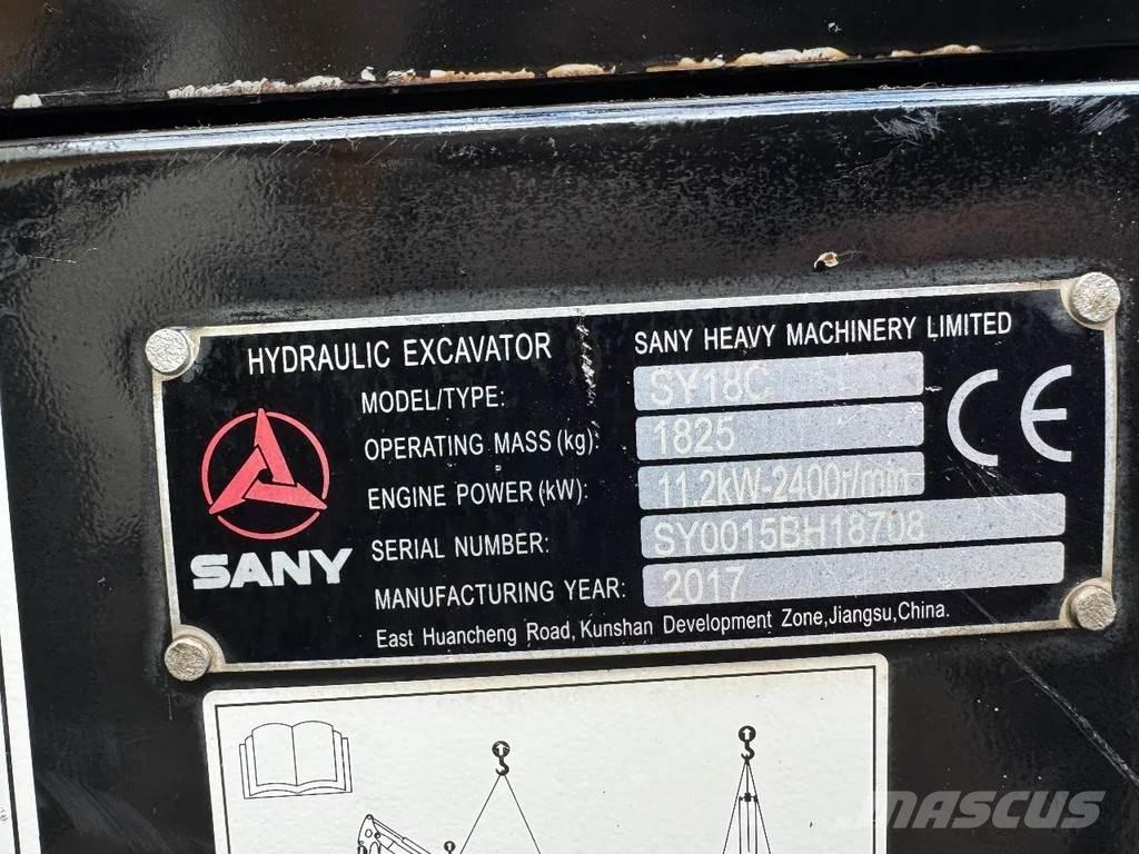 Sany SY18C Mini kotrók < 7t