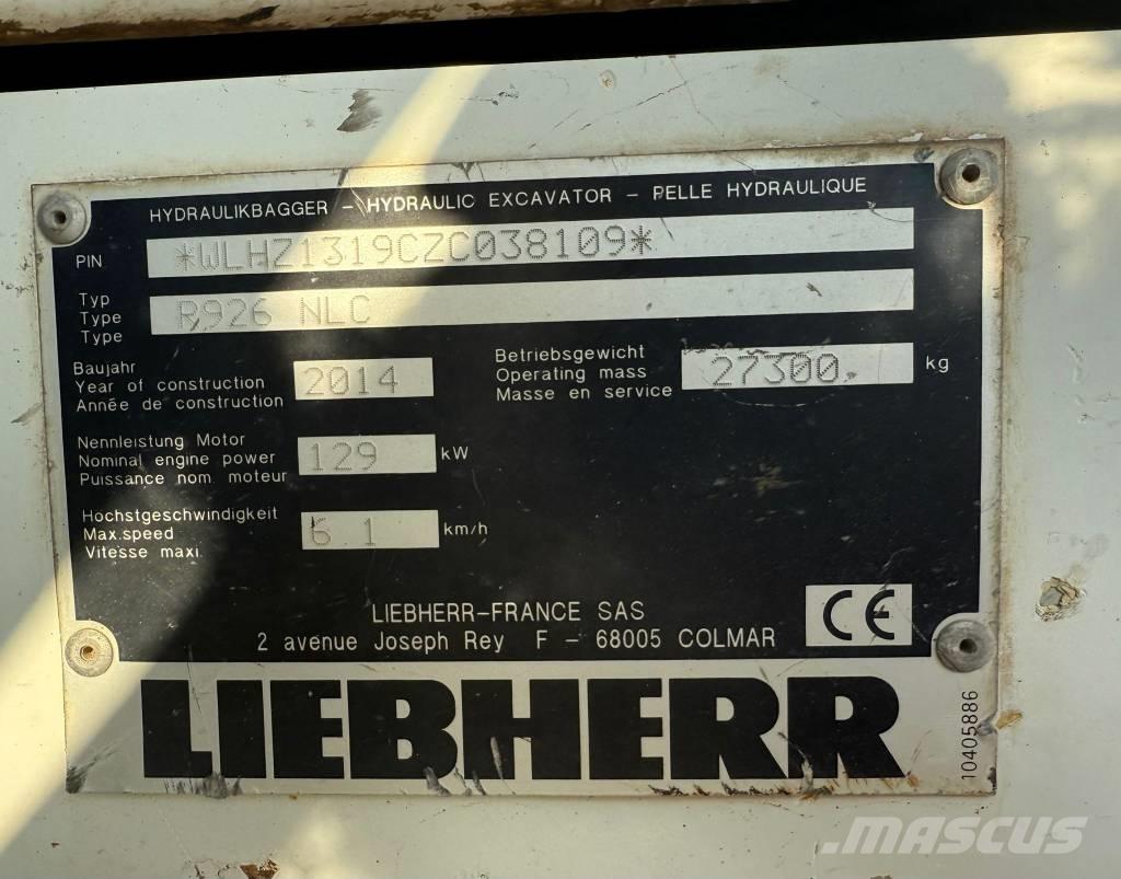 Liebherr R 926 Lánctalpas kotrók