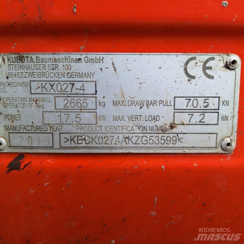 Kubota KX 027-4 Mini kotrók < 7t