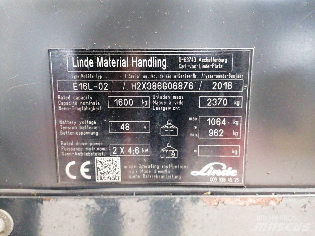 Linde E16L-02 Elektromos targoncák