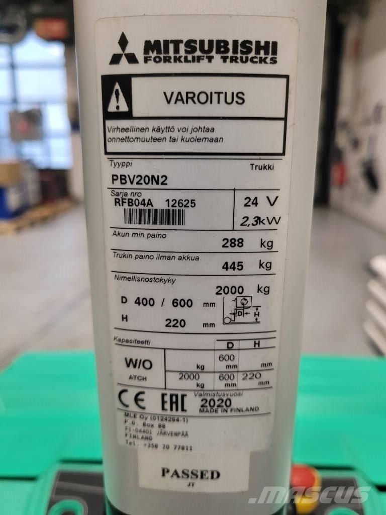 Mitsubishi PBV 20 N2 Vezetőállásos alacsony emelőkocsi