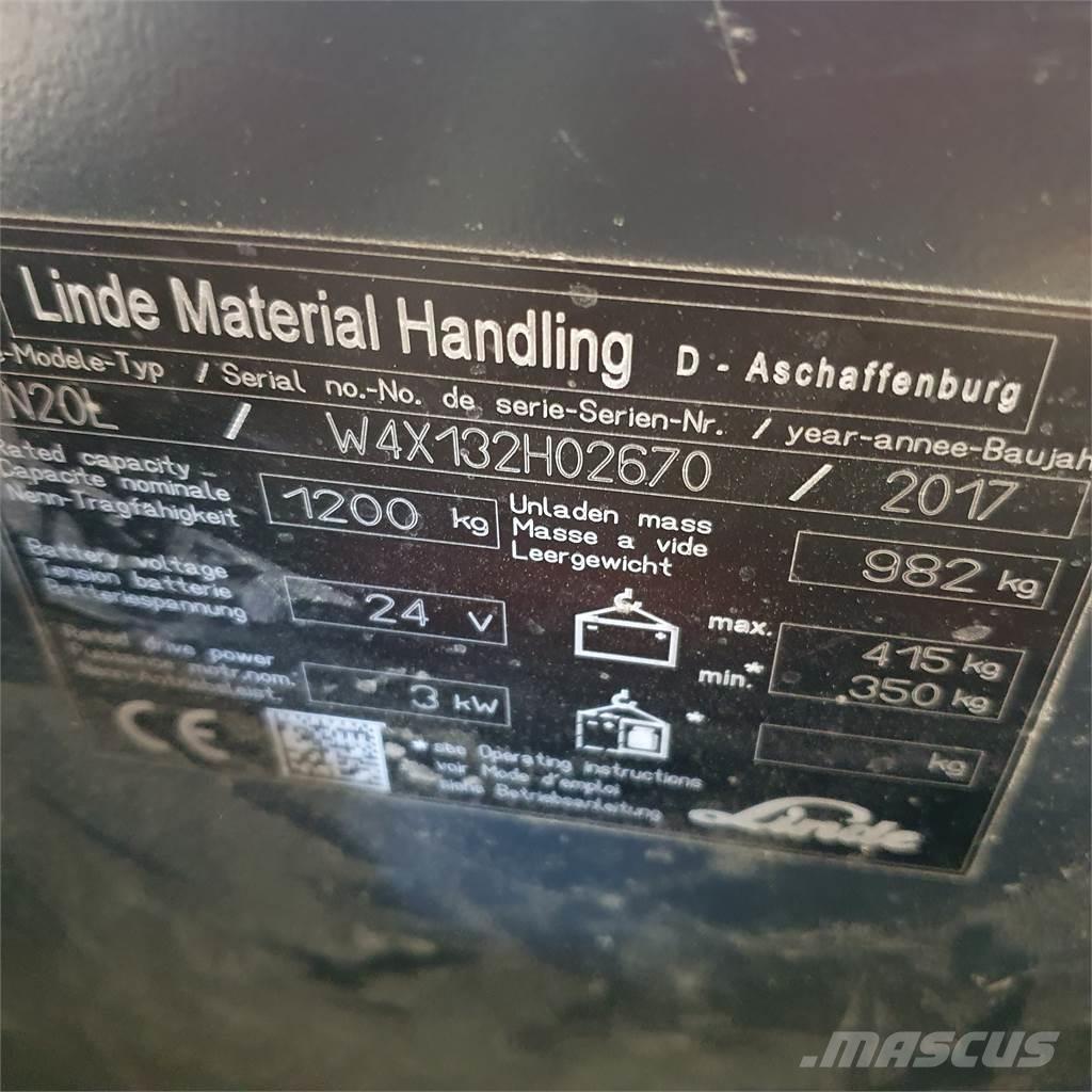 Linde N20L kurz Komissiózó közepes emelésű targonca