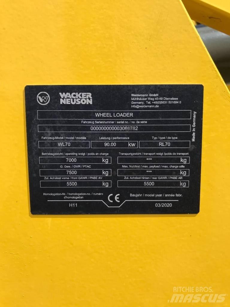 Wacker Neuson WL70 Gumikerekes homlokrakodók