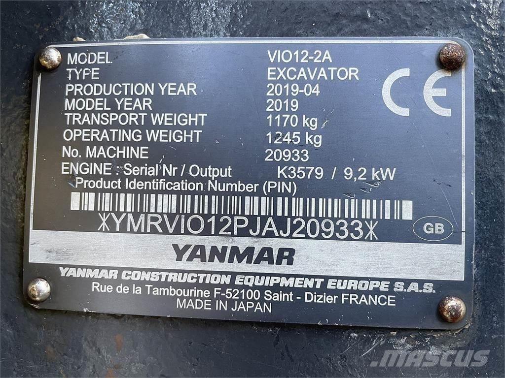 Yanmar VIO12 Gumikerekes kotrók