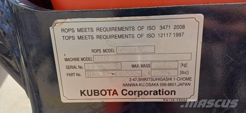 Kubota U 10-3 Mini kotrók < 7t