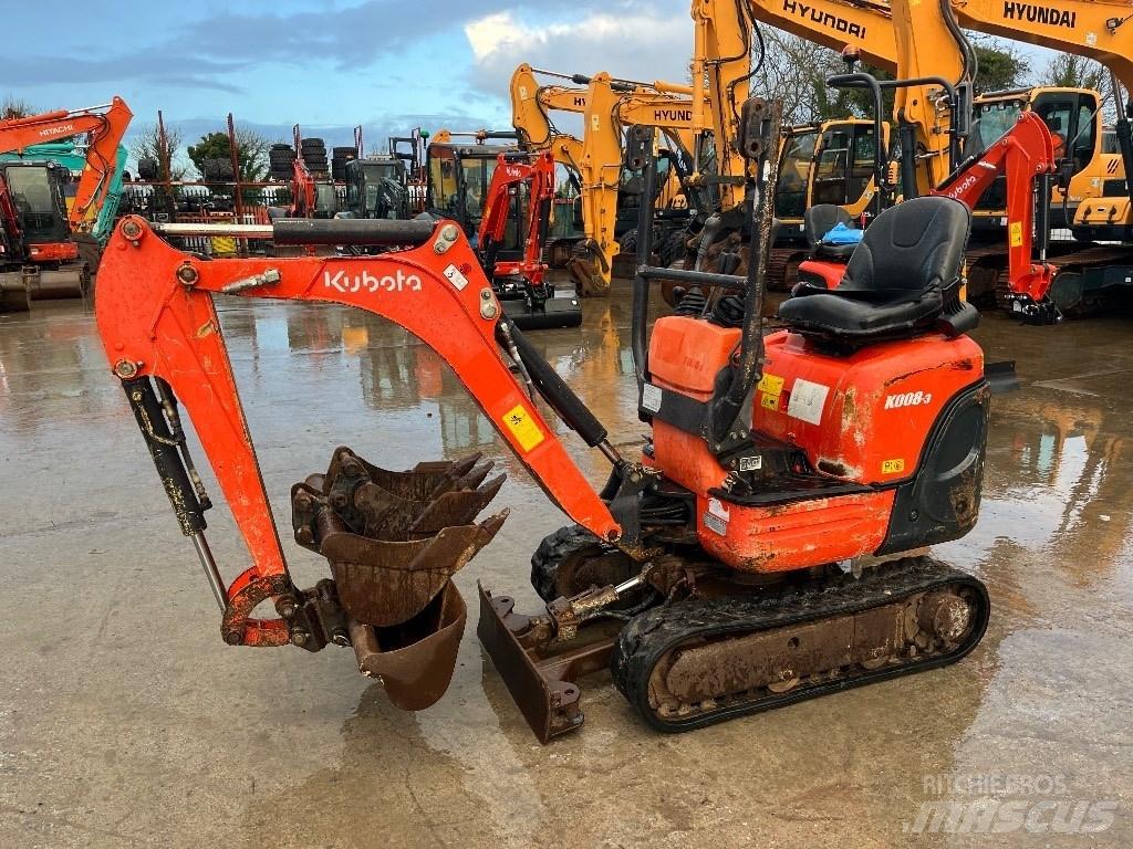 Kubota K 008-3 Mini kotrók < 7t