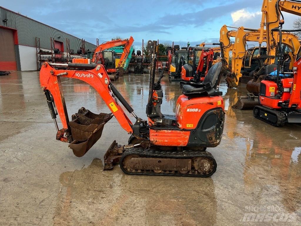 Kubota K 008-3 Mini kotrók < 7t