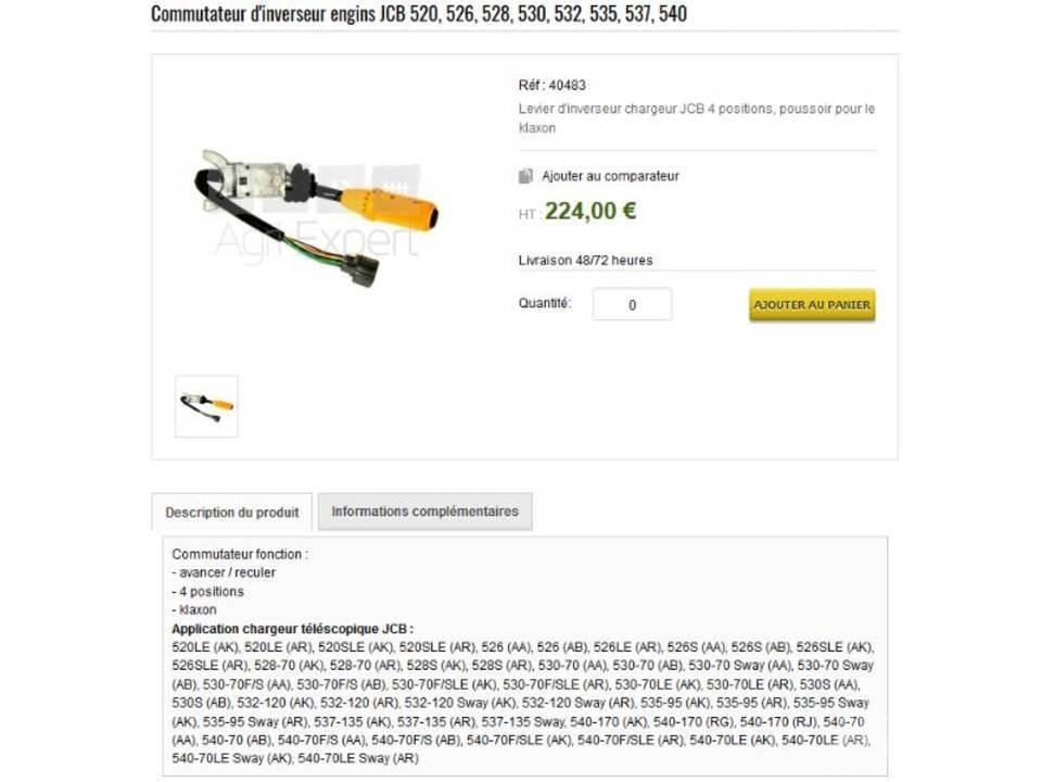 JCB 526S Vezetőfülke és belső tartozékok