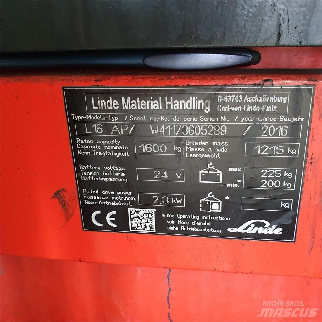 Linde L16AP Gyalogkíséretű targonca