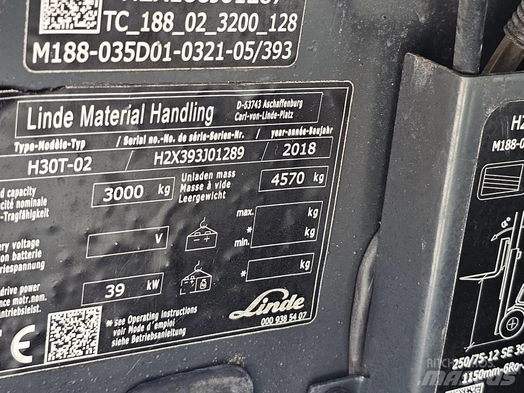 Linde H30T-02 Gázüzemű targoncák