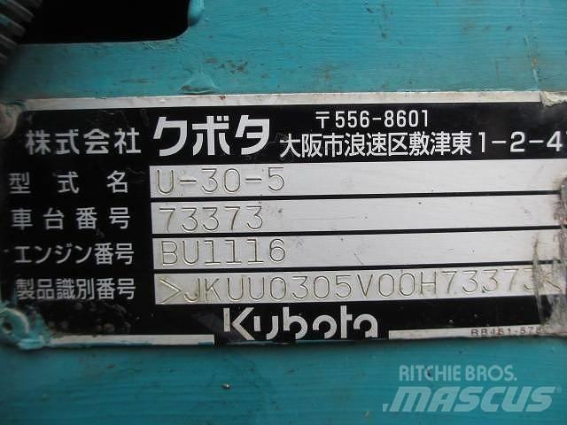 Kubota U 30-5 Mini kotrók < 7t
