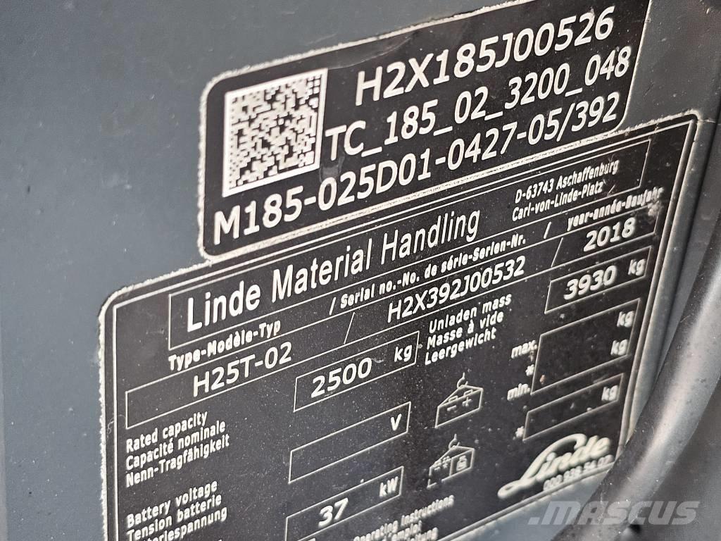 Linde H25T-02 Gázüzemű targoncák
