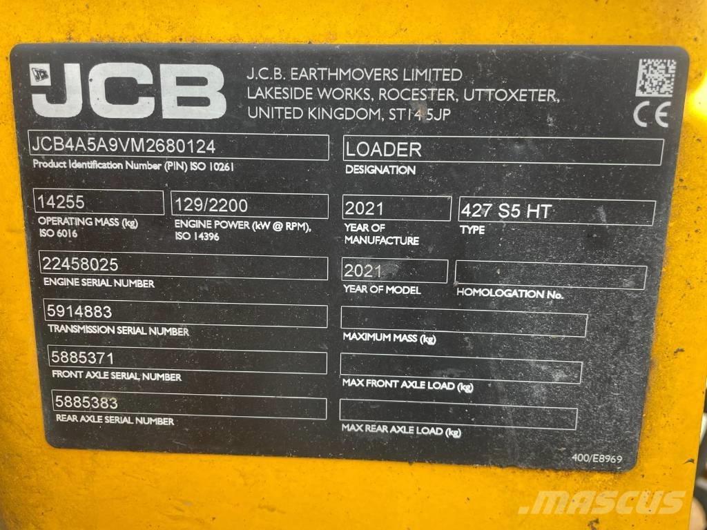 JCB 427 HT Gumikerekes homlokrakodók