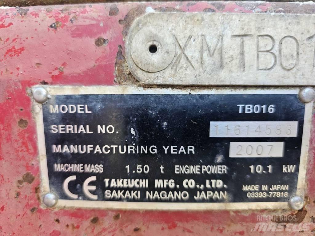 Takeuchi TB 016 Mini kotrók < 7t