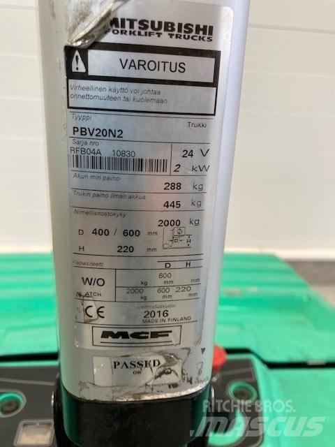 Mitsubishi PBV20N2 Vezetőállásos alacsony emelőkocsi