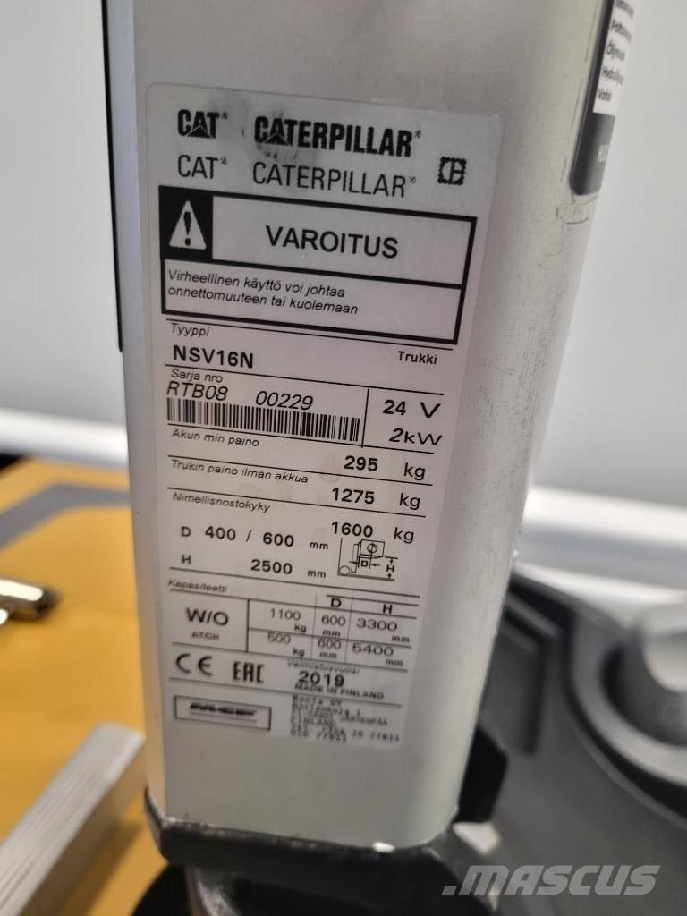 CAT NSV 16N Elektromos gyalogkíséretű targoncák