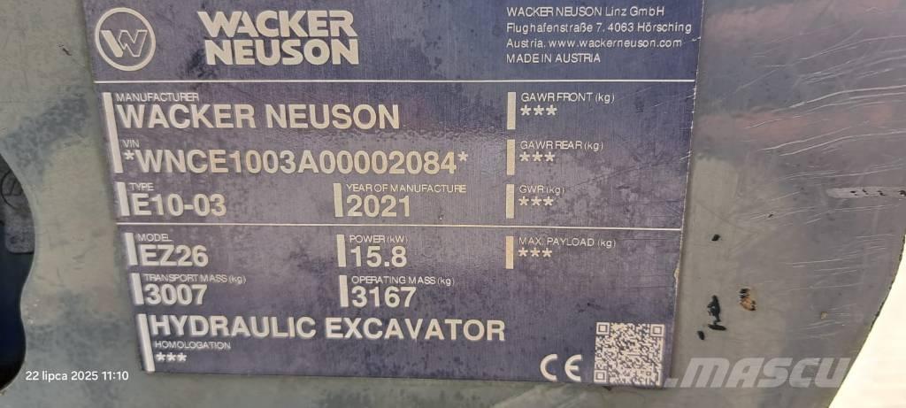 Wacker Neuson EZ 26 Lánctalpas kotrók