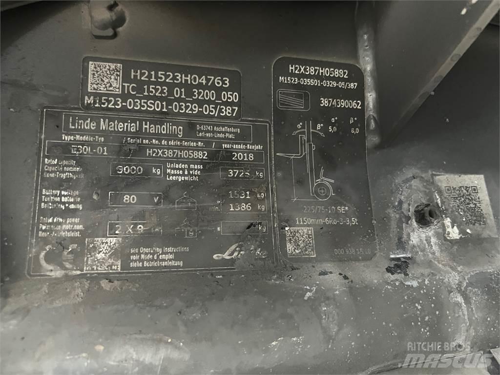 Linde E30L-01 Elektromos targoncák