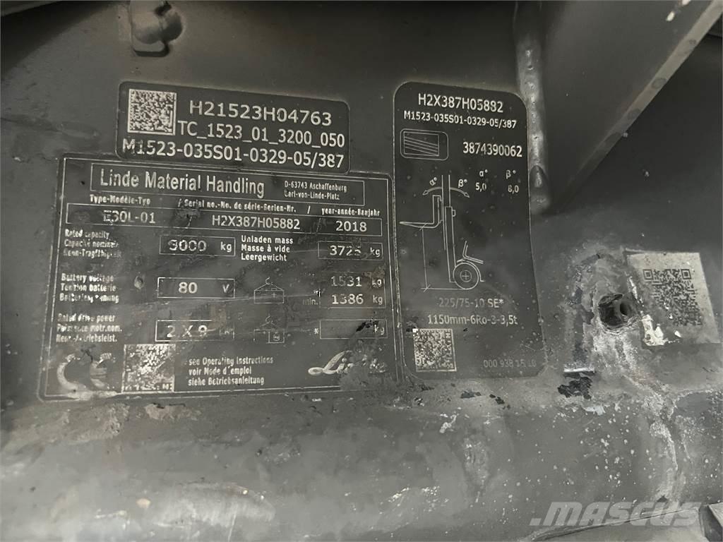 Linde E30L-01 Elektromos targoncák