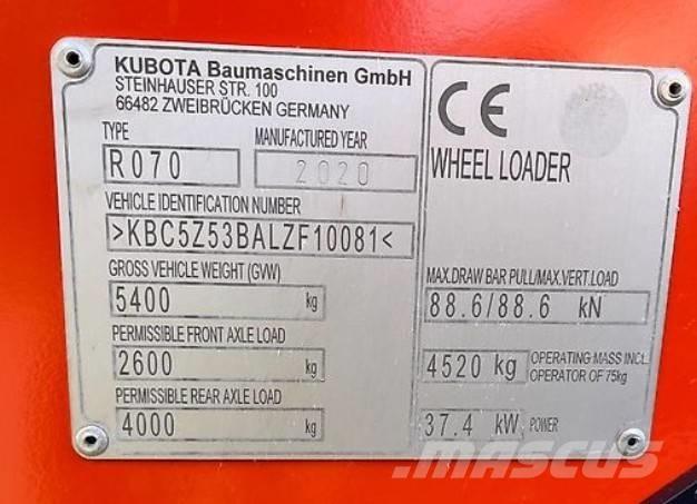 Kubota R 070 Gumikerekes homlokrakodók