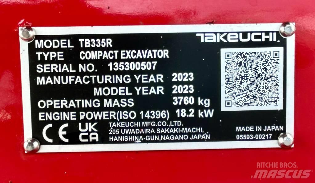 Takeuchi TB 335R V3 Mini kotrók < 7t