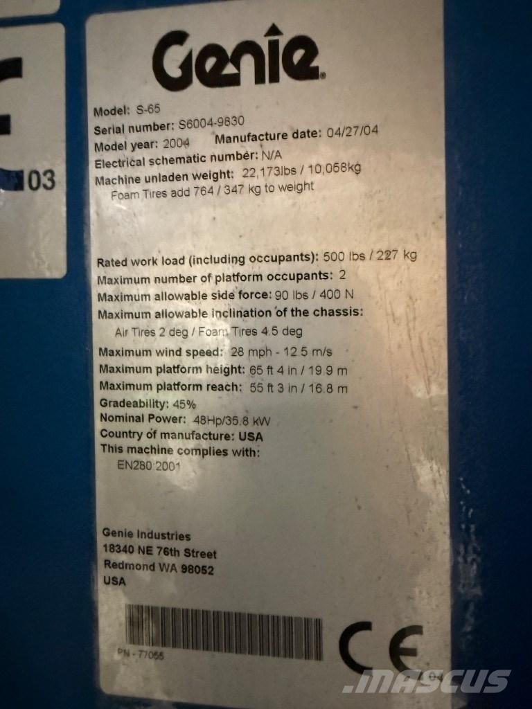 Genie S 65 Karos emelők