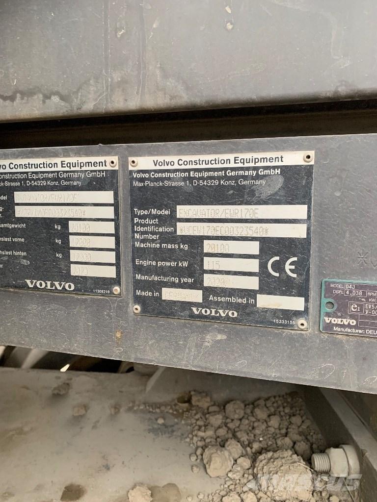 Volvo EWR 170 E Gumikerekes kotrók