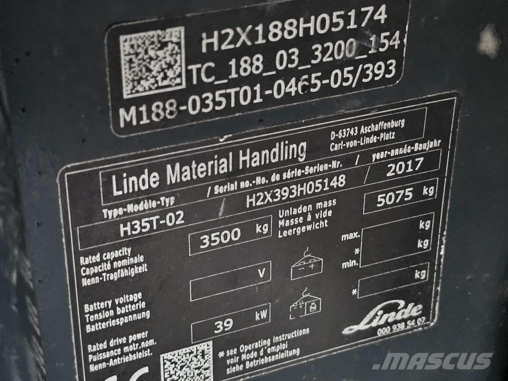 Linde H35T-02 Gázüzemű targoncák