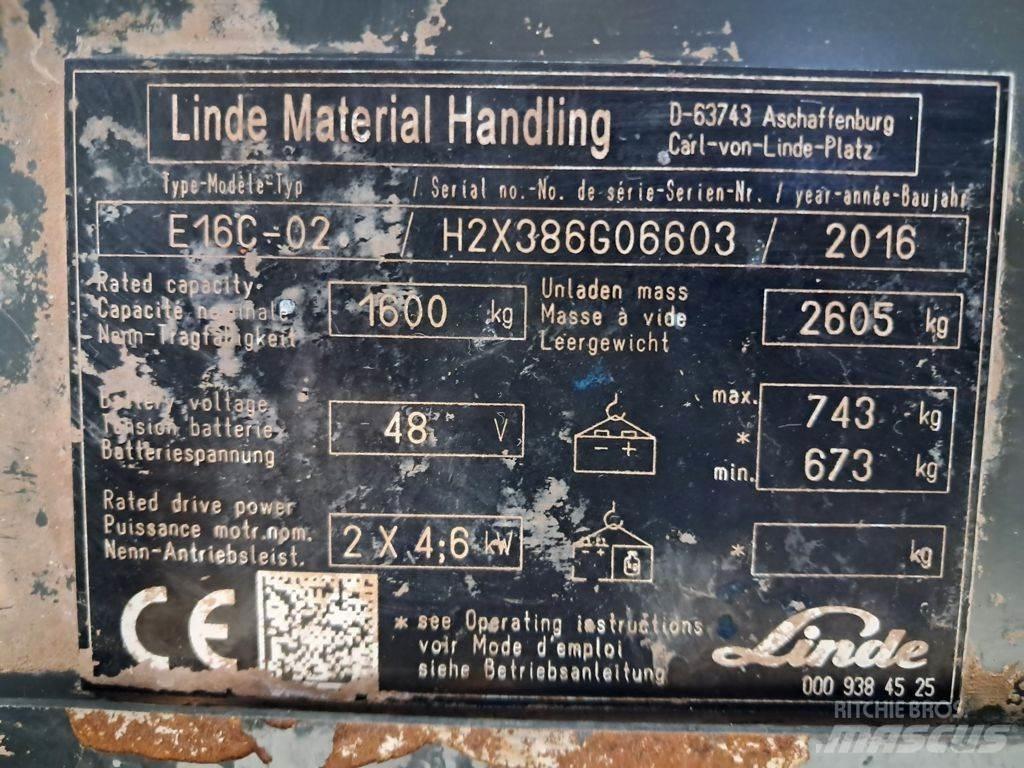 Linde E16C-03 Elektromos targoncák