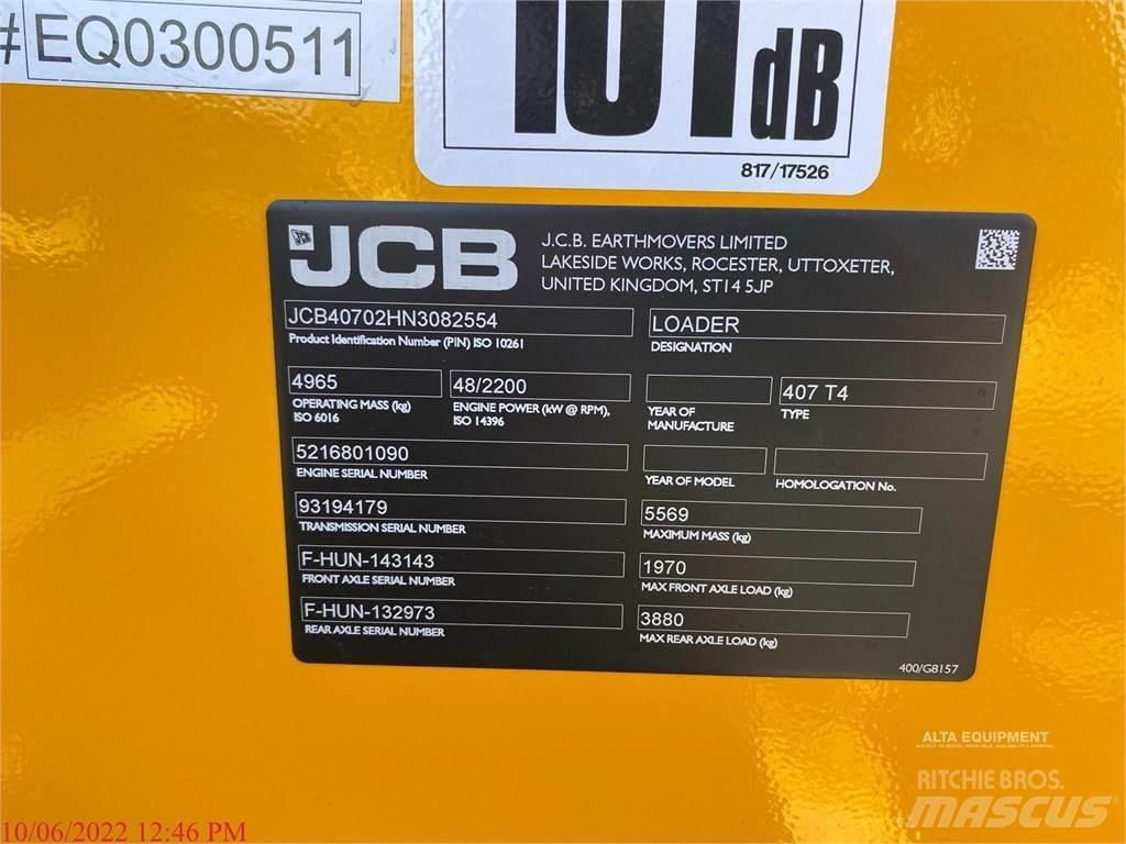 JCB 407 Gumikerekes homlokrakodók