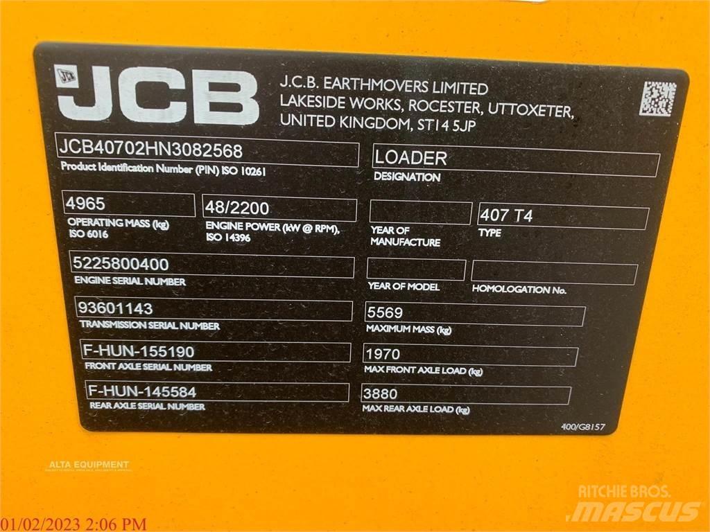 JCB 407B Gumikerekes homlokrakodók