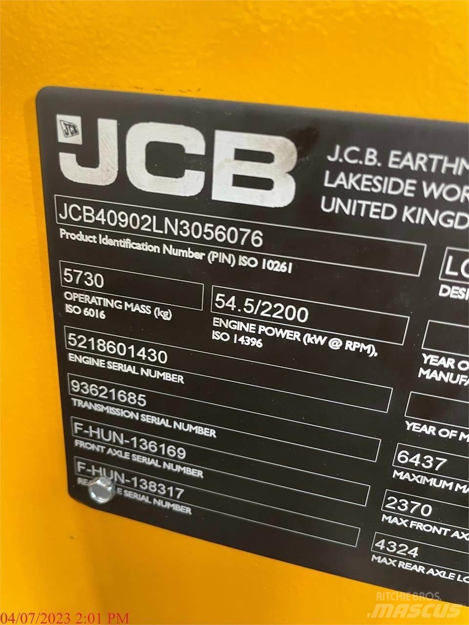 JCB 409 Gumikerekes homlokrakodók