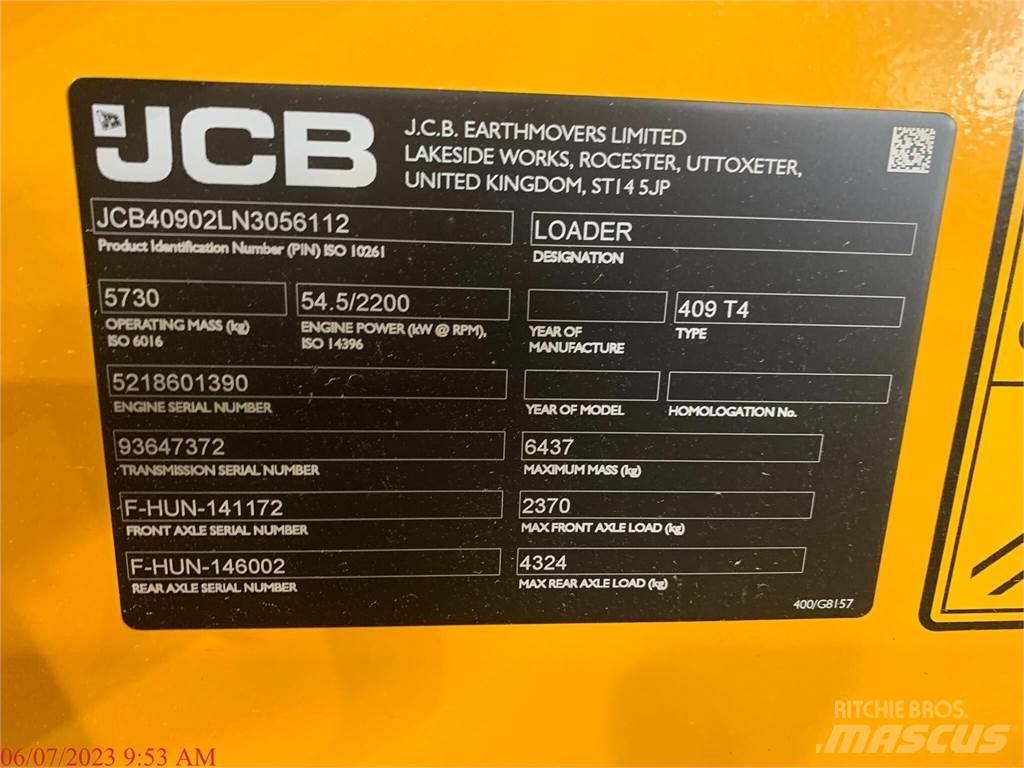 JCB 409 Gumikerekes homlokrakodók