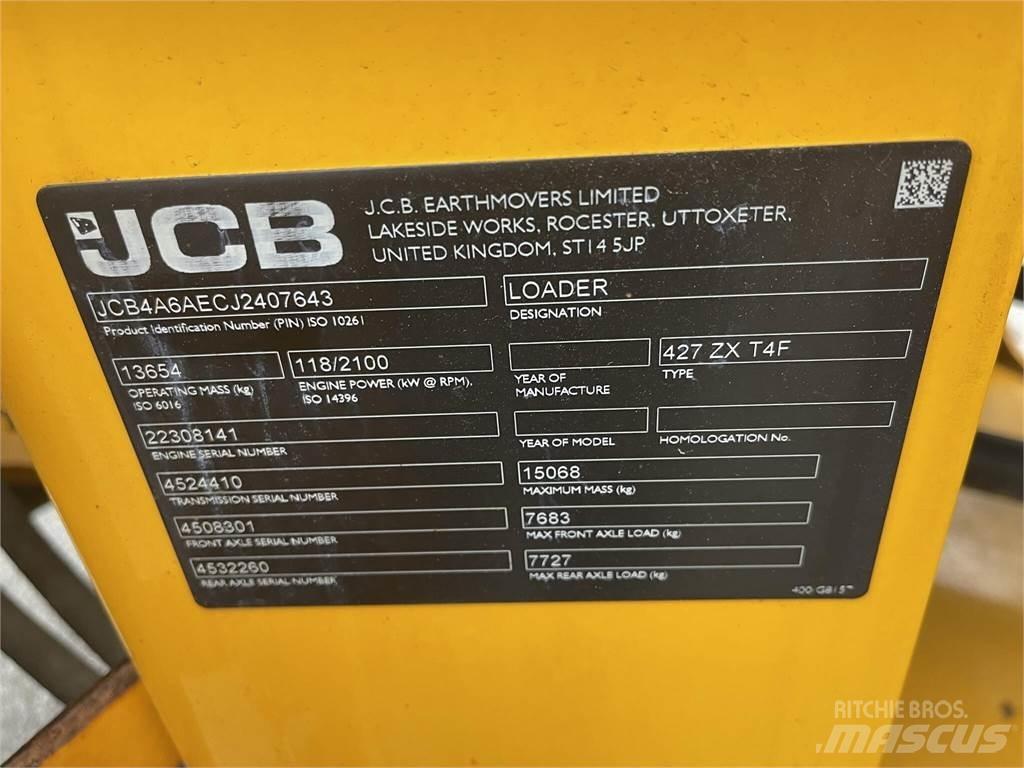 JCB 427ZX Gumikerekes homlokrakodók
