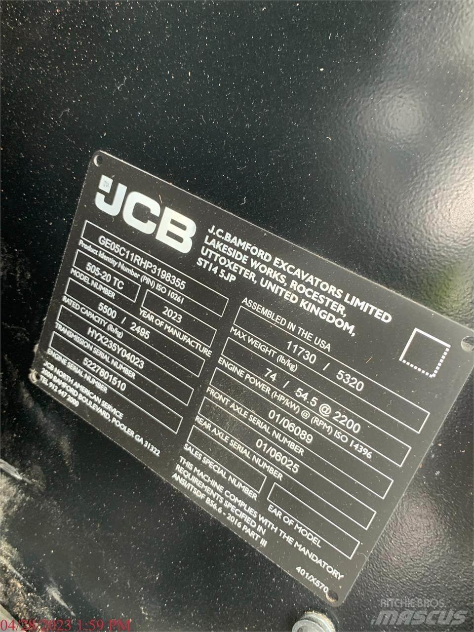 JCB 505-20TC Teleszkópos rakodók