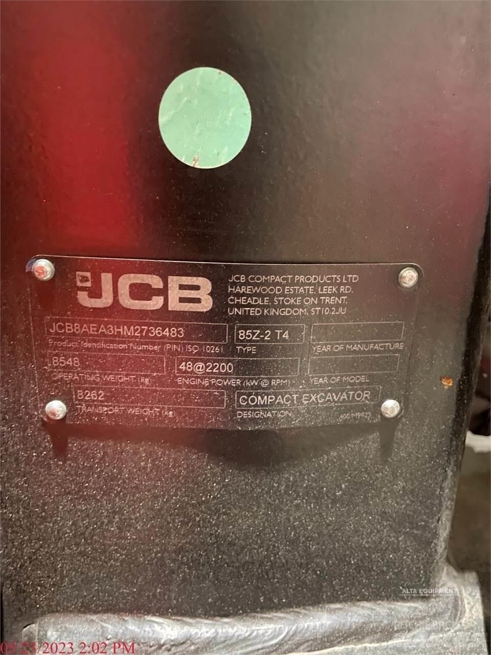 JCB 85Z-2 Lánctalpas kotrók