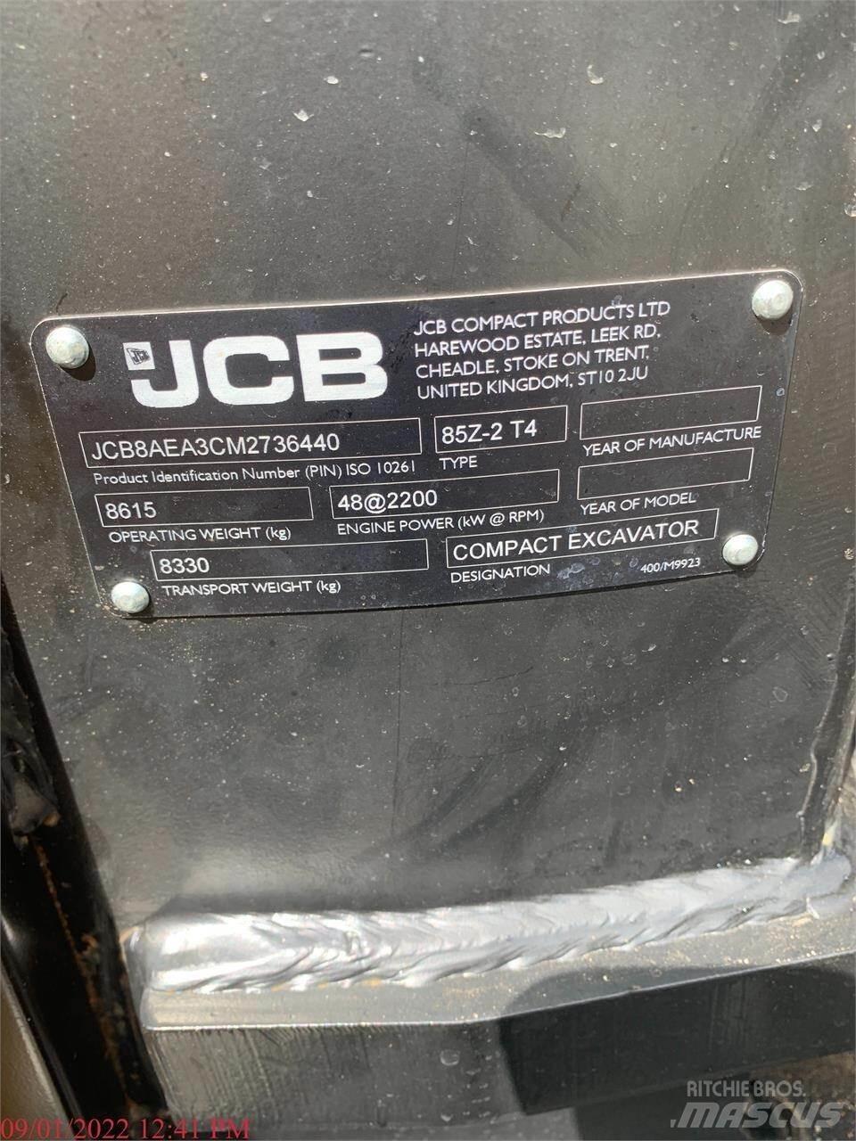 JCB 85Z-2 Lánctalpas kotrók