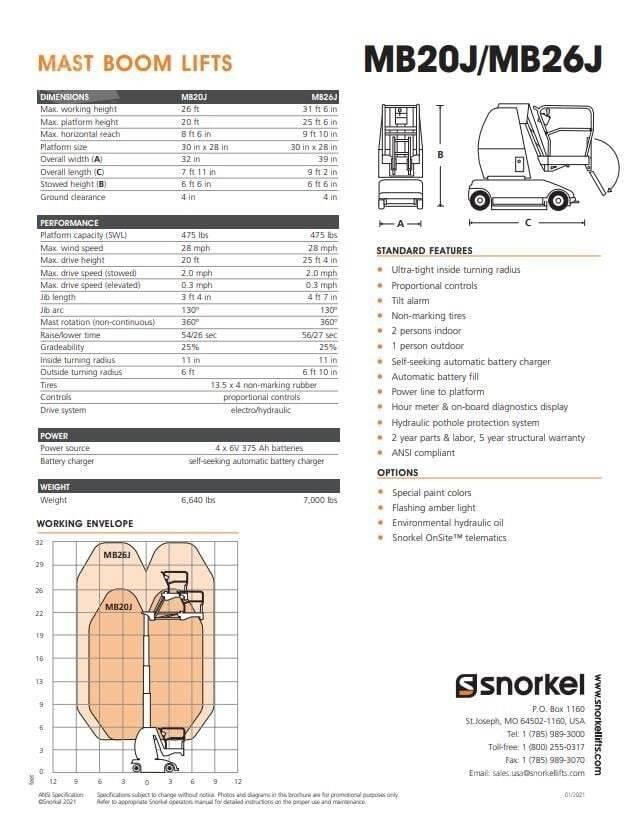Snorkel MB26J Személyemelők