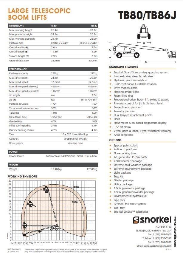 Snorkel TB86J Teleszkópos emelők